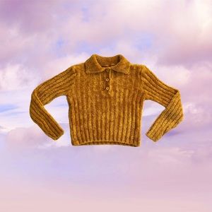 Vintage Fuzzy Gold Sweater
